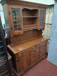 lot 63149 image: vintage Tell City Chair Co. Young Republic hutch and sideboard cabinet