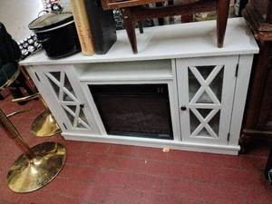 lot 63160 image: Twin Star Home Luxe Stanton Ridge Fireplace TV Stand