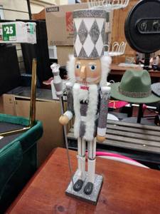 lot 63164 image: Bella Lux silver and white holiday nutcracker