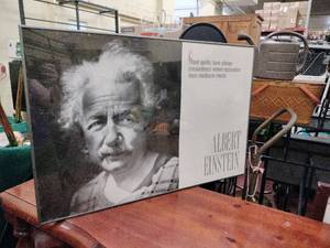 lot 63182 image: Albert Einstein Printed Wall quote Great spirits have always encountered violent opposition from mediocre minds
