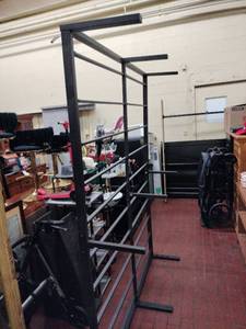 lot 63211 image: Black Queen Size Folding Platform Bed Frame
