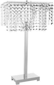 lot 63126 image: Hollywood Glamorous Style Chrome and Acrylic Crystal-Like Strings Table Lamp