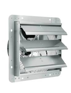 lot 16939 image: VEVOR 12 Shutter Exhaust Fan, High-speed 1000 CFM, Aluminum Wall Mount Attic Fan with AC-motor, Ventilation and Cooling for Greenhouses, Garages, Sheds, Shops, FCC - Retail $48