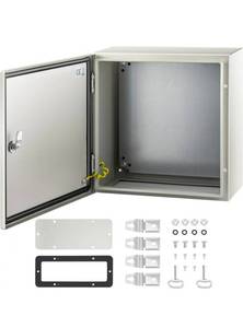 lot 16943 image: VEVOR NEMA Steel Enclosure, 16 x 16 x 8 NEMA 4X Steel Electrical Box, IP66 Waterproof & Dustproof, OutdoorIndoor Electrical Junction Box, with Mounting Plate - Retail $74