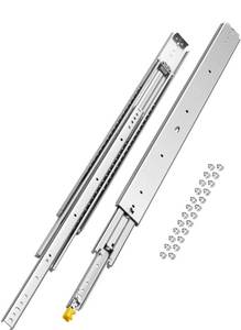 lot 17913 image: VEVOR Heavy Duty Drawer Slides, 1 Pair 36inch Locking Drawer Slides, 500lbs Load Capacity, Side Mount Ball Bearing Drawer Glides, Full Extension Industrial Locking Rail - Retail $62