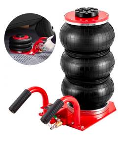 lot 17955 image: VEVOR Air Jack, 3 Ton6600 lbs Triple Bag Air Jack, Airbag Jack with Six Steel Pipes, Lift up to 17.7 inch450 mm, 3-5 s Fast Lifting Pneumatic Jack, with Side Handles for Car, Garage, Repair (Red) - Retail $92