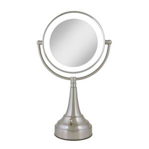 lot 60888 image: Zadro Lighted Makeup Mirror 10X Magnification LED 11 Dia Makeup Mirror with Lights and Magnification C Battery Operated
