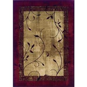 lot 60893 image: allen  roth Tinsley Rectangular Red with Cream Border Area Rug (Common 5-ft x 8-ft Actual 5-ft 3-in x 7-ft 6-in)
