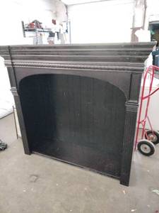 lot 60934 image: Black Entertainment CenterFireplace Mantle Frame
