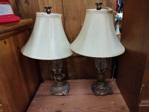 lot 60964 image: Set of 2 Antique Bronze Table Lamps
