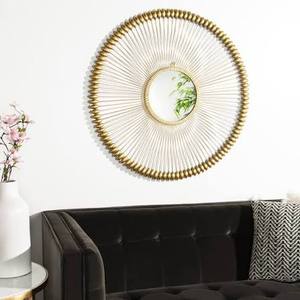 lot 60918 image: SAFAVIEH Abbey Timeless Line Round Mirror