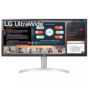 lot 121499 image: Retails for $350 LG 34 Inch 219 IPS HDR WFHD 3-Side Virtually Borderless Monitor