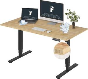 lot 121502 image: Retails for $500 FlexiSpot E6 Butcher Block 3-Stage Dual Motor 60 x 30 Electric Standing Desk Sit Stand Up Desk, Adjustable Height w Memory Presets, Butcher Block Desktop &amp Black Frame