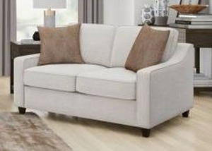 lot 17863 image: Juwann Upholstered Sloped Arm Loveseat Beige - Retail $1109