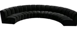 lot 17864 image: Infinity Black Velvet 6pc. Modular Sectional - Retail $5,174
