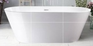 lot 17867 image: Vanity Art 67.3 X 32 Inch White Acrylic Freestanding Bathtub- Retail $1,138