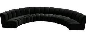lot 17870 image: Infinity Black Velvet 6pc. Modular Sectional - Retail $5,174