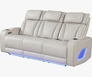 lot 17879 image: Galaxy Home Furnishings Inc Fortuner Sofa Gray Nostrand Reclining Sofa - Retail $1,882