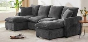 lot 17883 image: Modern U Shape Modular Sofa- Retail $990