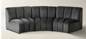 lot 17886 image: Infinity Black 3 Piece Curved Sofa- Retail $2799