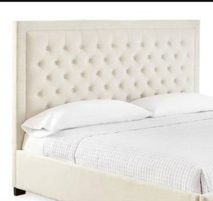 lot 17903 image: Isadora King Upholstered Headboard - White