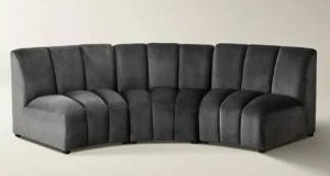 Infinity Black 3 Piece Curved Sofa- Retail: $2799