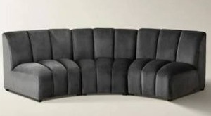 lot 17876 image: Infinity Black 3 Piece Curved Sofa- Retail $2799