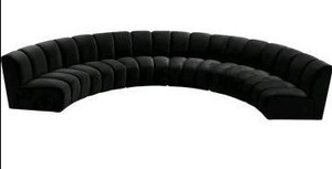lot 17885 image: Infinity Black Velvet 6pc. Modular Sectional- Retail $5184