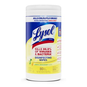lot 696 image: Lysol Lemon and Lime Blossom Disinfecting Wipes - 80ct