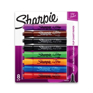 lot 749 image: Sharpie Flip Chart Markers  Bullet Tip  Assorted Colors  8 Pack