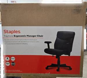 lot 754 image: Staples Traymore Ergonomic Manager Chair Black 275 lb Capacity