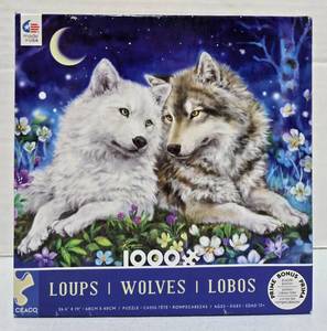 lot 782 image: Ceaco Wolves Loups Lobos 1000 Piece Jigsaw Puzzle 26.6 x 19 inch Appears New