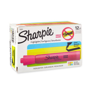 lot 795 image: Sharpie Tank Style Highlighters  Chisel Tip  Assorted  12 Count