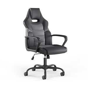 lot 827 image: Emerge EEM61108 275 lbs Vector Luxura Faux Leather Gaming Seat Chair, Black & Gray Retail $176.20