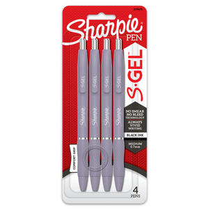lot 848 image: Sharpie 4pk S-Gel Pens Black Ink 0.7mm Medium Tip Violet Barrel Art Stationery Office Supplies