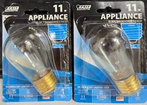 lot 863 image: (2) FeitElectric Fan and Sign Lights. 11 Watt 3000 Hours compared to Standard Incandescent Light Bulb, Clear