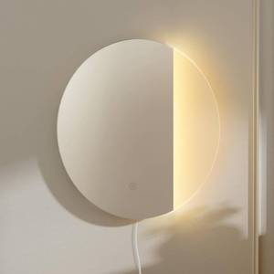 lot 6319 image: ONEWISH LED Wall Sconce, Dimmable Mirror Lamp, 16.93 Round Light, Silver