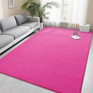 lot 6320 image: Foxmas 6x9 Area Rugs - Hot Pink, Non-Slip, Washable, Memory Foam Shaggy Rug