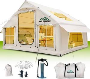 lot 6336 image: WildFinder Inflatable Tent with Skylight, 4-6 Person Waterproof Tent