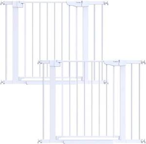 lot 6341 image: Cumbor 1 Pack 29.7-46 in Baby Gate for StairsDoorways, Pressure Mounted Black