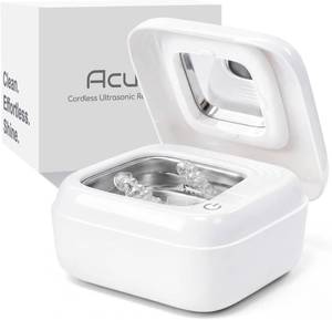 lot 6372 image: Cordless Ultrasonic Retainer Cleaner, 50kHz Cleaning Pod with Mirror