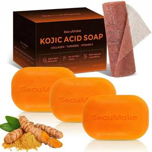 lot 6425 image: Kojic Acid & Turmeric Soap for Dark Spots, Vitamin C & Shea Butter -105gx3