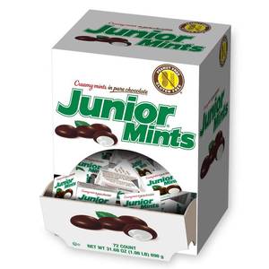 lot 6446 image: Tootsie Roll Junior Creamy Mints in Pure Chocolate, 72-Count, 31.68 oz