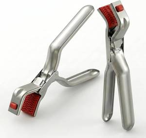 lot 6459 image: Hot Plate Gripper & Bowl Holder - Silicone Anti-Scald Clip Tongs, 2pc