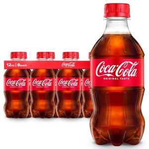 lot 6482 image: Coca-Cola Soda, 12 fl oz Bottles, 8 Pack - Classic Cola Soft Drink