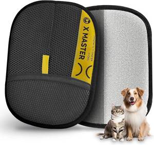 lot 6569 image: 2 Pack Dog & Cat Grooming Gloves - Mesh  Brush, Electrostatic Remover
