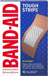 lot 6572 image: BAND-AID Brand Sterile Tough Strips Adhesive Bandages, Extra Large, 10 ct