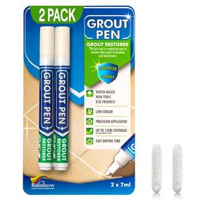 lot 6573 image: Grout Pen Ivory Tile Paint Marker, 5mm Narrow, 2 Pack, Tips (7mL)