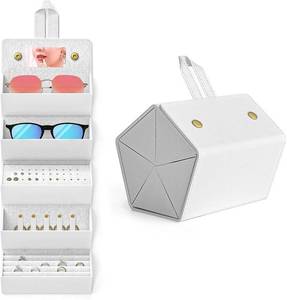 lot 6582 image: Travel Case for Sunglasses and Jewelry, Foldable Eyewear Organizer with Loop