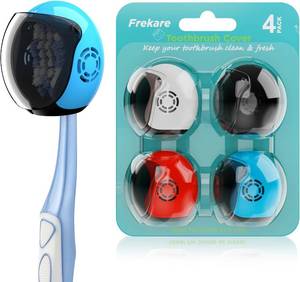 lot 6589 image: Toothbrush Covers, Case Brush Pod Protector  4 Pack Fits Manual & Electric